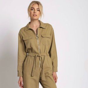 Sans Souci Khaki Utility Jumpsuit